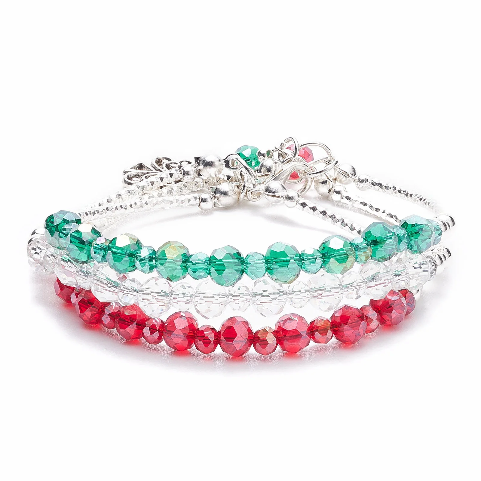 Kissitty Colorful Alloy Christmas Tree Charm Triple Layers Bracelet Glass Beaded Multi-strand Bracelet for Women Gift
Kissitty Colorful Alloy Christmas Tree Charm Triple Layers Bracelet Glass Beaded Multi-strand Bracelet for Women Gift