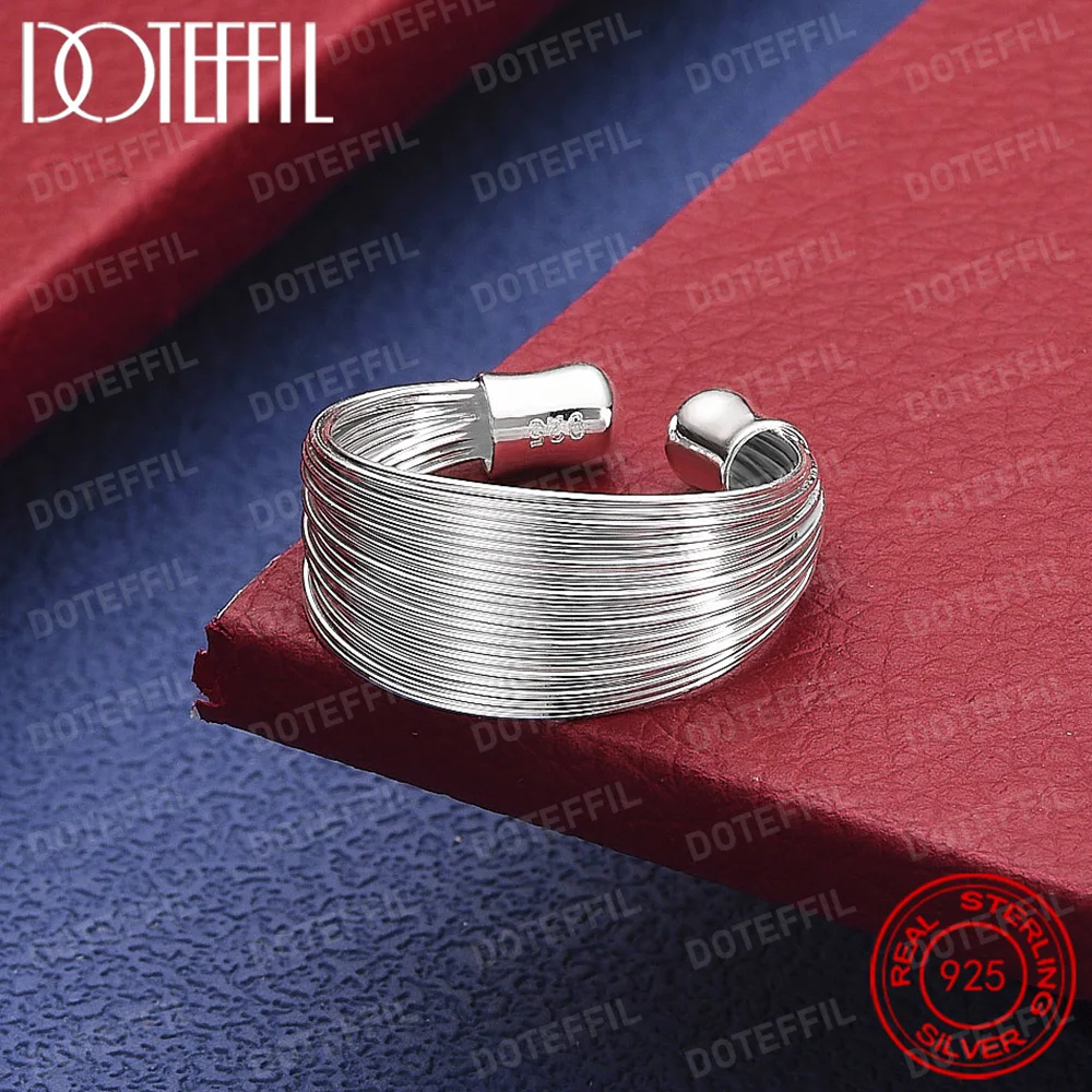 925 Sterling Silver Multi-Line Open Ring For Women Man Wedding Engagement Party Fashion Charm Jewelry
925 Sterling Silver Multi-Line Open Ring For Women Man Wedding Engagement Party Fashion Charm Jewelry