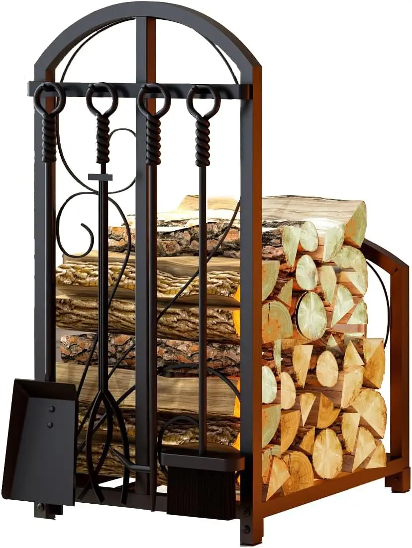 Firewood Storage Rack with Tool Hooks, Portable for Indoor Outdoor Use, 20 in
Firewood Storage Rack with Tool Hooks, Portable for Indoor Outdoor Use, 20 in
