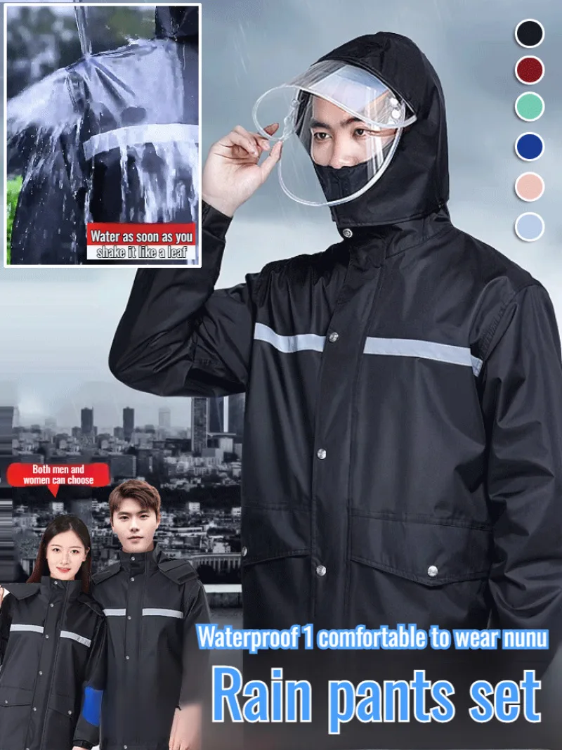 Adult Reflective Split Raincoat Stormproof Riding Pants Set Full Body Waterproof Adult Raincoat
Adult Reflective Split Raincoat Stormproof Riding Pants Set Full Body Waterproof Adult Raincoat