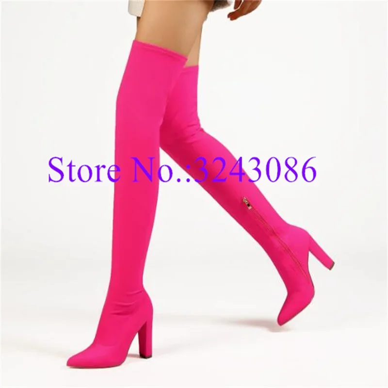 Candy Color Elastic Chunky Heel Woman Long Boots Fashion Pointed Toe Thin Leg Over the Knee Boots Lady Sexy Stage Runway Shoes
Candy Color Elastic Chunky Heel Woman Long Boots Fashion Pointed Toe Thin Leg Over the Knee Boots Lady Sexy Stage Runway Shoes