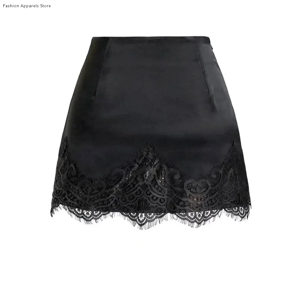 Simple Solid Color Lace Trimmed Skirt A-line Irregular Slim Short Skirt Straight Satin Silk Skirt Daily Wear
Simple Solid Color Lace Trimmed Skirt A-line Irregular Slim Short Skirt Straight Satin Silk Skirt Daily Wear