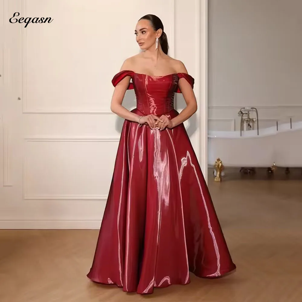 Eeqasn Customized High Quality Red Pleat Evening Dresses Liquid Satin A-line Floor-Length Wedding Party Dress Birthday Formal
Eeqasn Customized High Quality Red Pleat Evening Dresses Liquid Satin A-line Floor-Length Wedding Party Dress Birthday Formal