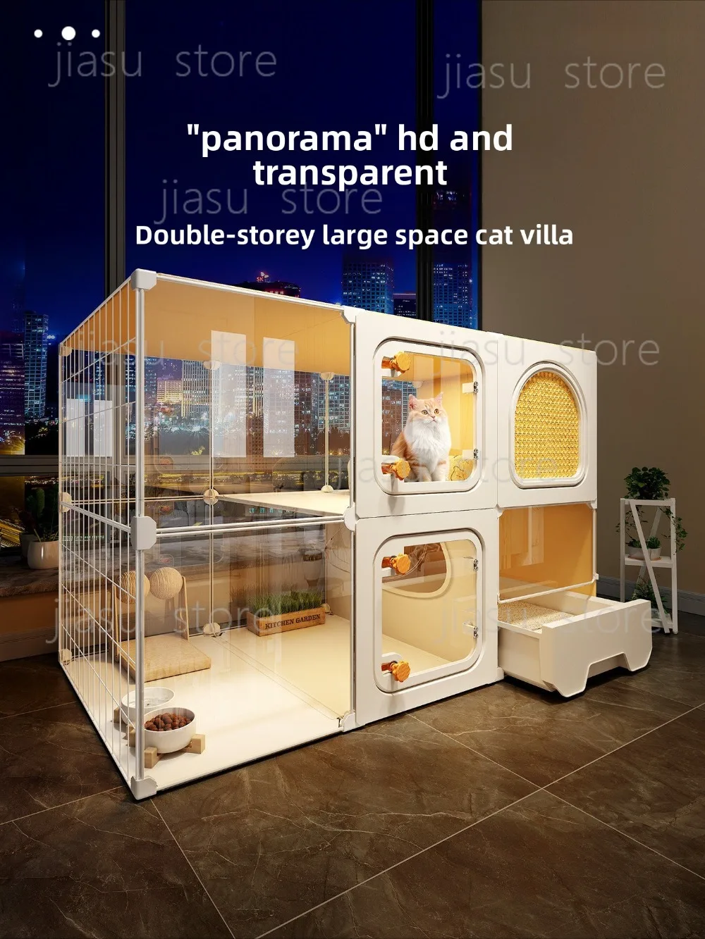 Extra Large Panoramic Cat Villa Indoor Home Cat Cage with Free Space, Integrated Cat Litter Box
Extra Large Panoramic Cat Villa Indoor Home Cat Cage with Free Space, Integrated Cat Litter Box