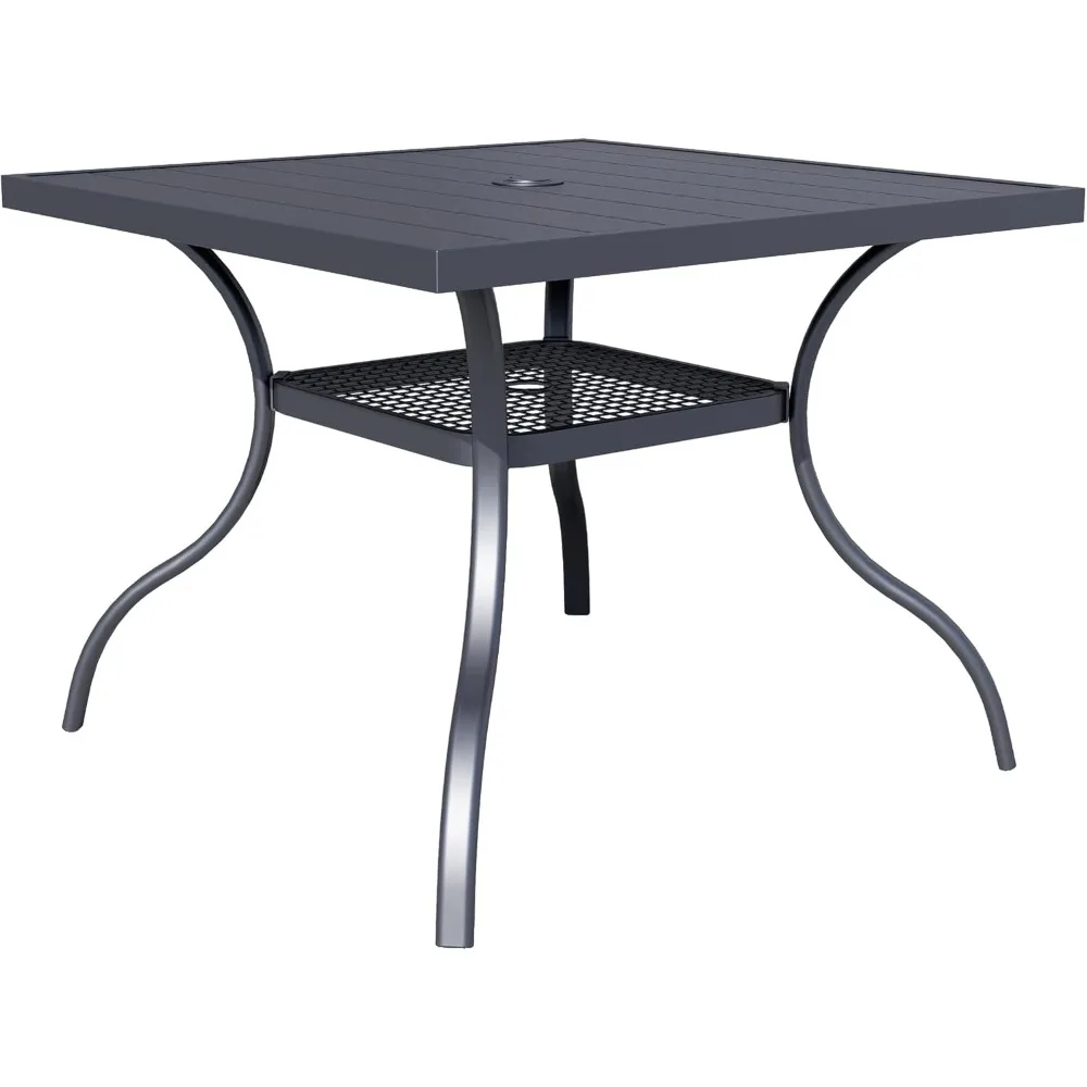 37" x 37" Patio Dining Table, Outdoor Metal Square Table Patio Furniture Classic Black Table with 1.57" Umbrella Hole, for Gard
37" x 37" Patio Dining Table, Outdoor Metal Square Table Patio Furniture Classic Black Table with 1.57" Umbrella Hole, for Gard