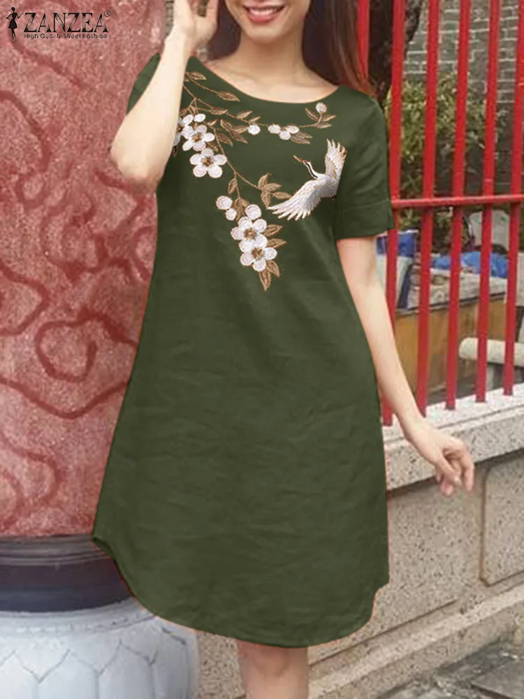 ZANZEA 2024 Summer Beach Sundress Women Elegant Casual Holiday Dress Baggy Robe Short Short Sleeve Embroidery Floral Vestidos
ZANZEA 2024 Summer Beach Sundress Women Elegant Casual Holiday Dress Baggy Robe Short Short Sleeve Embroidery Floral Vestidos