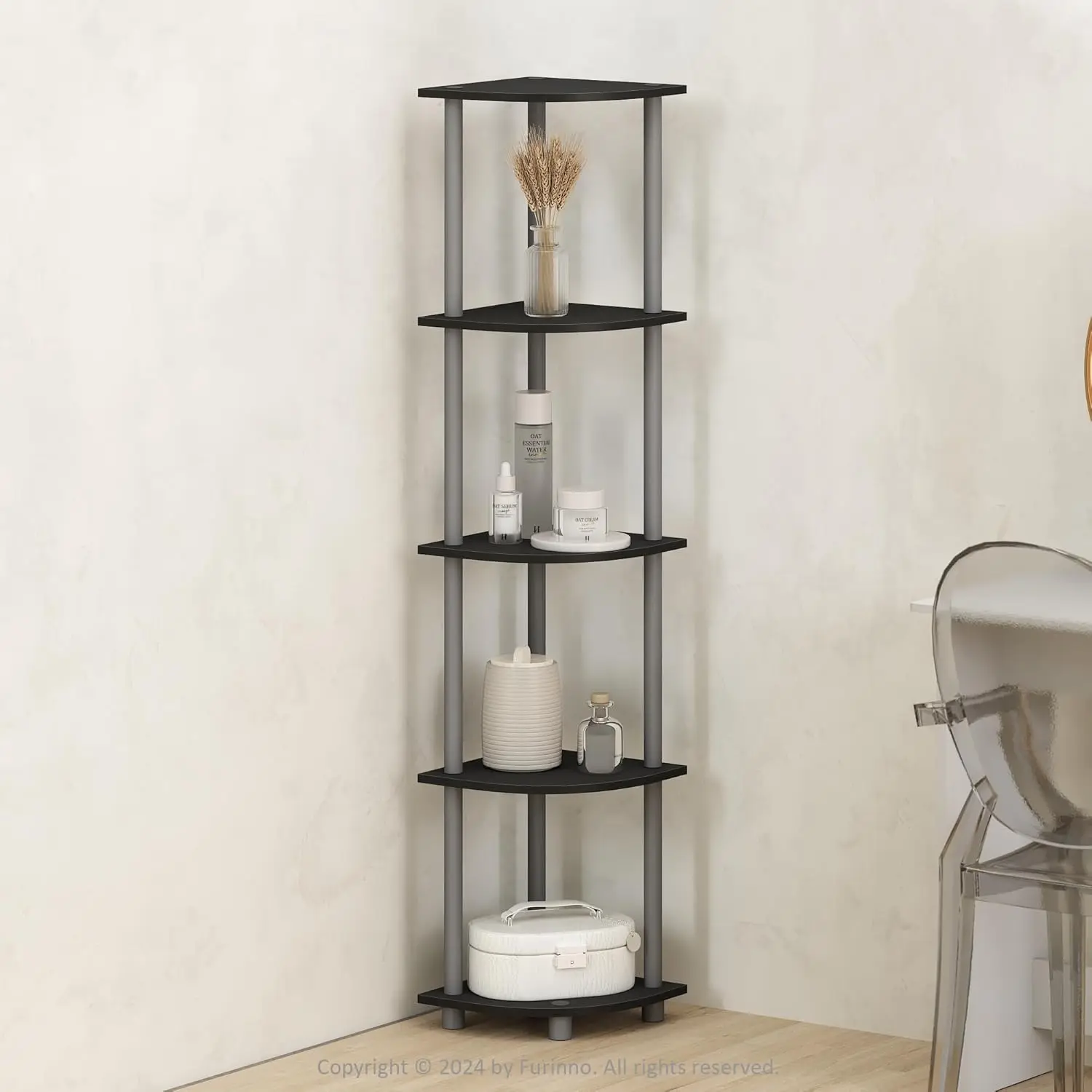 Turn-N-Tube Storage Shelves, 5-Tier Book Shelf, Corner Shelf, Toolless Open Shelves, for Organization and Storage, Living
Turn-N-Tube Storage Shelves, 5-Tier Book Shelf, Corner Shelf, Toolless Open Shelves, for Organization and Storage, Living