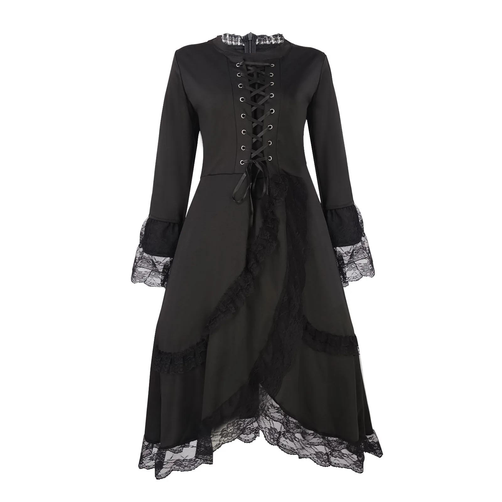 Vintage Lace Ruffled Tiered Mid-length Dress For Women, Halloween Cosplay Stage Performance Costume
Vintage Lace Ruffled Tiered Mid-length Dress For Women, Halloween Cosplay Stage Performance Costume