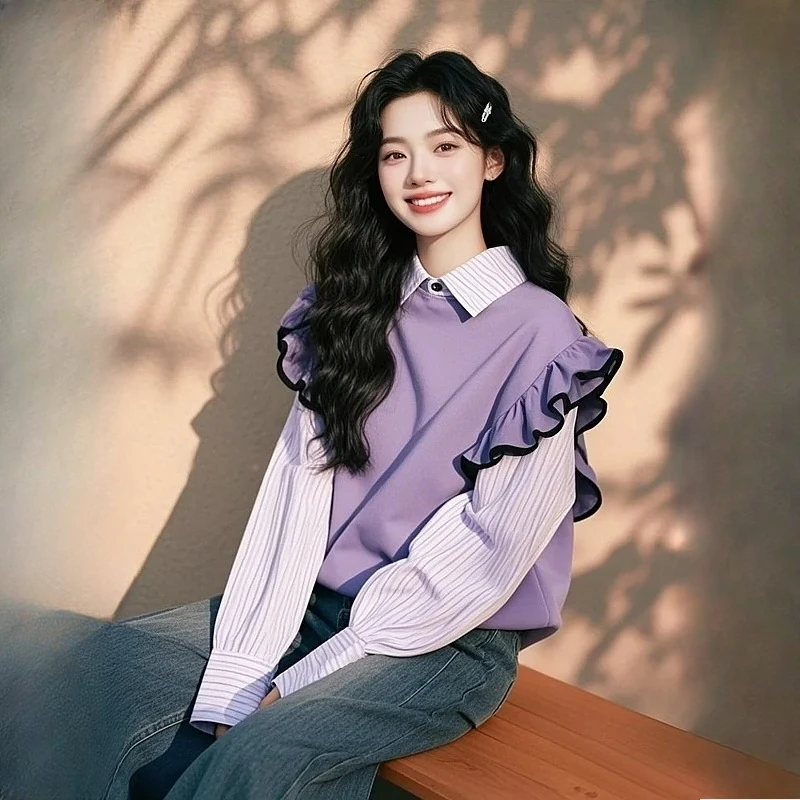 Striped Vintage Women's Blouses Korean Shirts FASHION Loose Spring/Summer Patchwork Clothing Long Sleeve Women Tops
Striped Vintage Women's Blouses Korean Shirts FASHION Loose Spring/Summer Patchwork Clothing Long Sleeve Women Tops