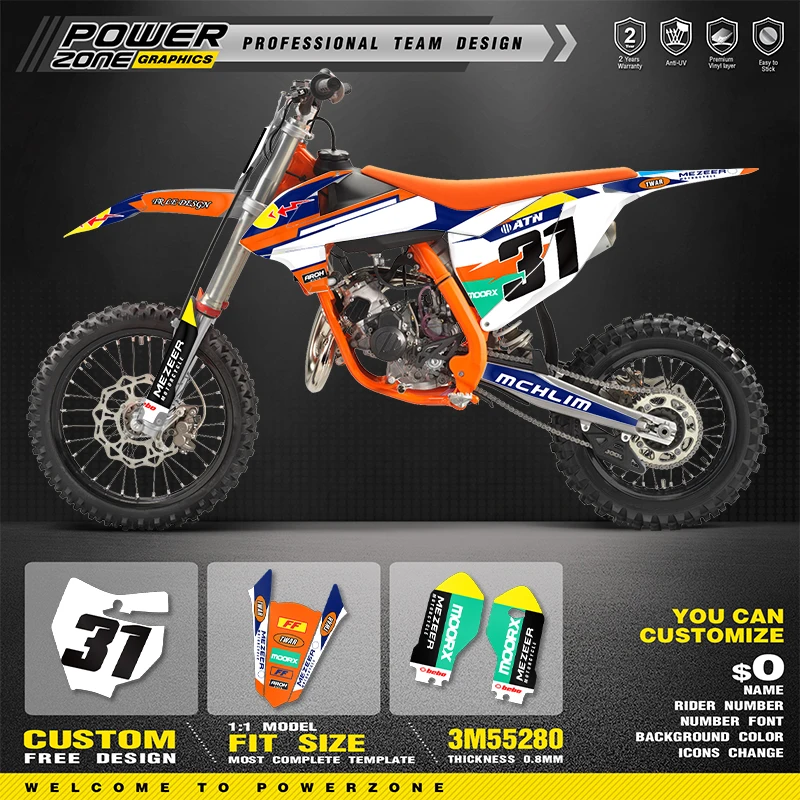 PowerZone Custom Team Graphics Backgrounds Decals For 3M Stickers Kit For KTM 2020 2019 2018 SX85 85 85cc Number Name Costom 01
PowerZone Custom Team Graphics Backgrounds Decals For 3M Stickers Kit For KTM 2020 2019 2018 SX85 85 85cc Number Name Costom 01