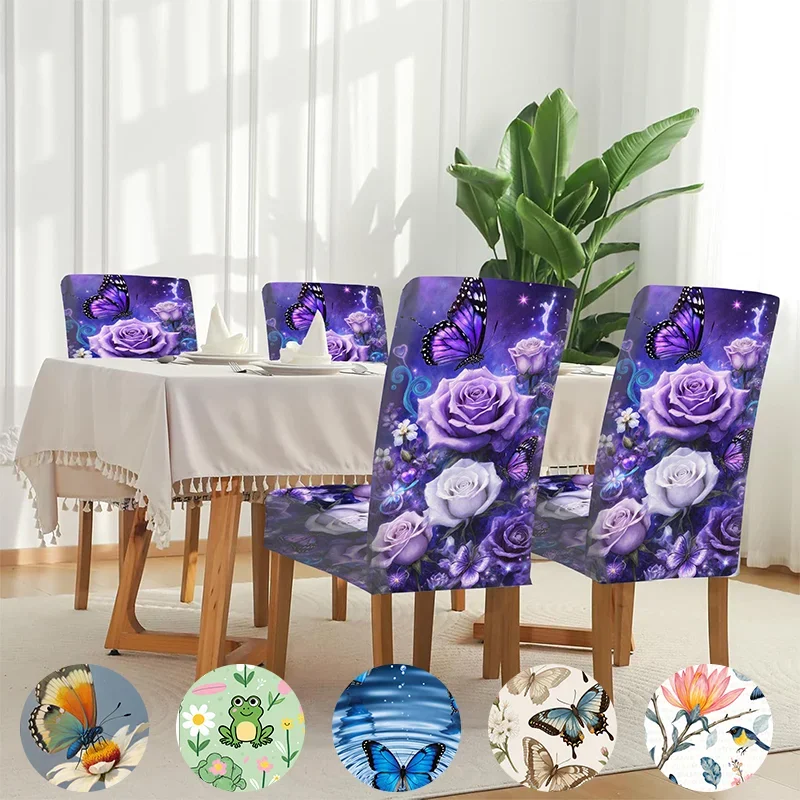 Elastic dining chair cover Purple dream flower, fantasy butterfly universe view removable, home dining chair cover
Elastic dining chair cover Purple dream flower, fantasy butterfly universe view removable, home dining chair cover