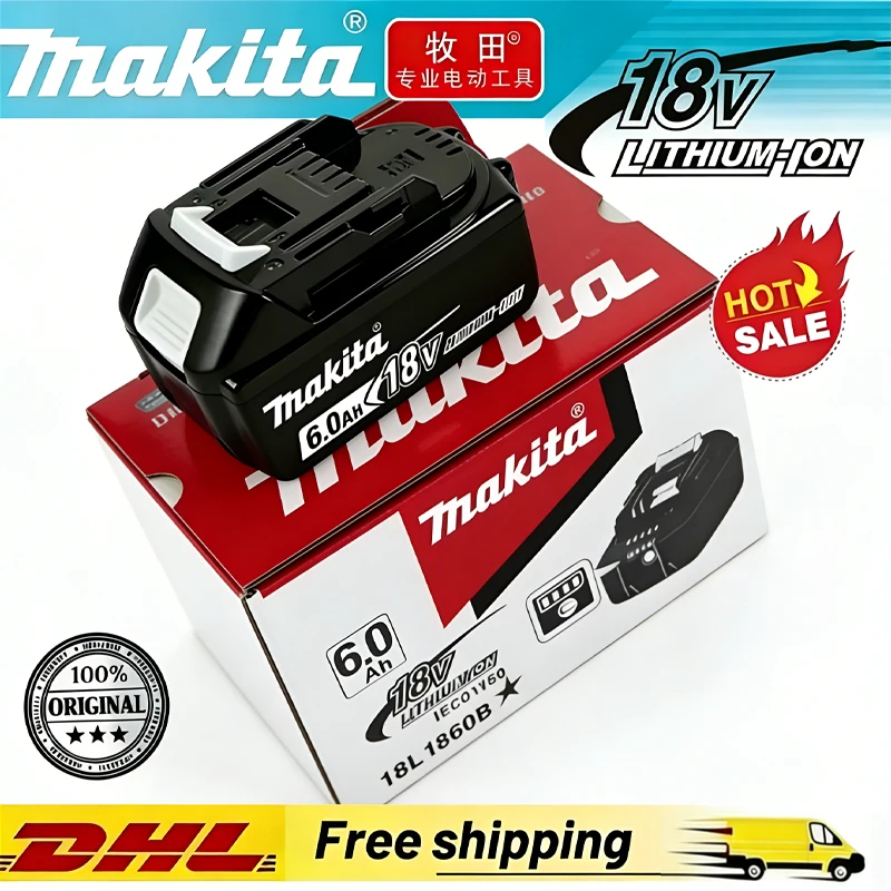 6.0Ah Makita Original Lithium ion Rechargeable Battery 18V 6000mAh 18v Replacement Batteries BL1860 BL1830 BL1850 BL1860B
6.0Ah Makita Original Lithium ion Rechargeable Battery 18V 6000mAh 18v Replacement Batteries BL1860 BL1830 BL1850 BL1860B