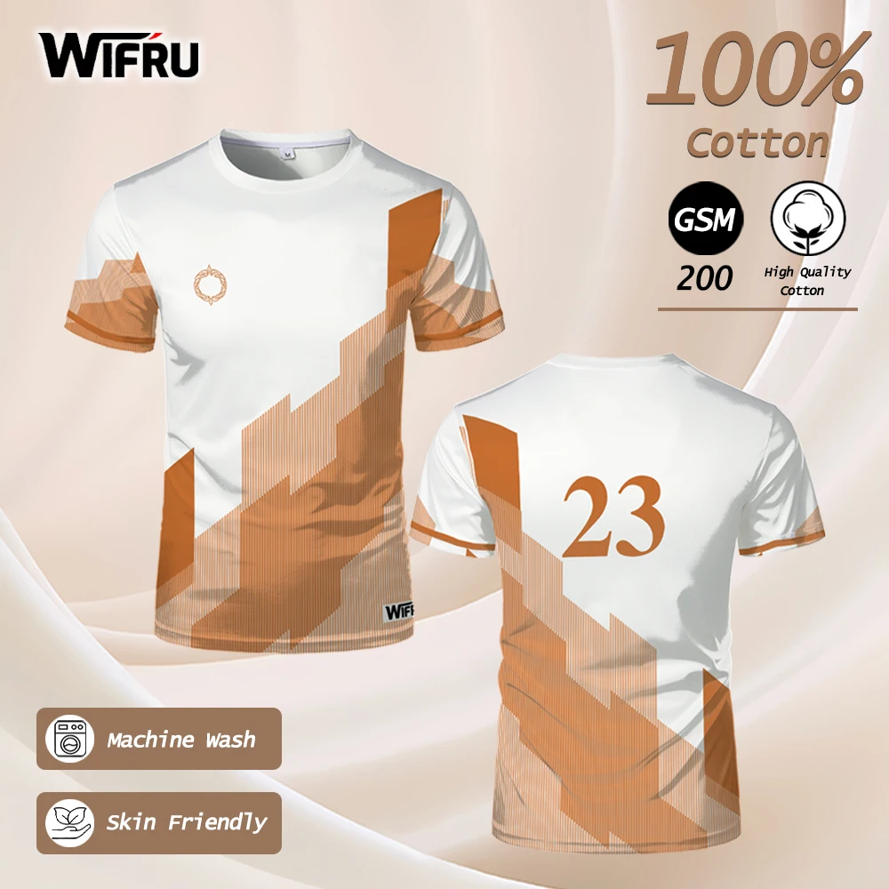 Youthful Vitality Style Men's Jersey WIFRU Summer Fashion Sports Casual Short Sleeve Tops High-quality Cotton Round Neck T-shirt 
Youthful Vitality Style Men's Jersey WIFRU Summer Fashion Sports Casual Short Sleeve Tops High-quality Cotton Round Neck T-shirt