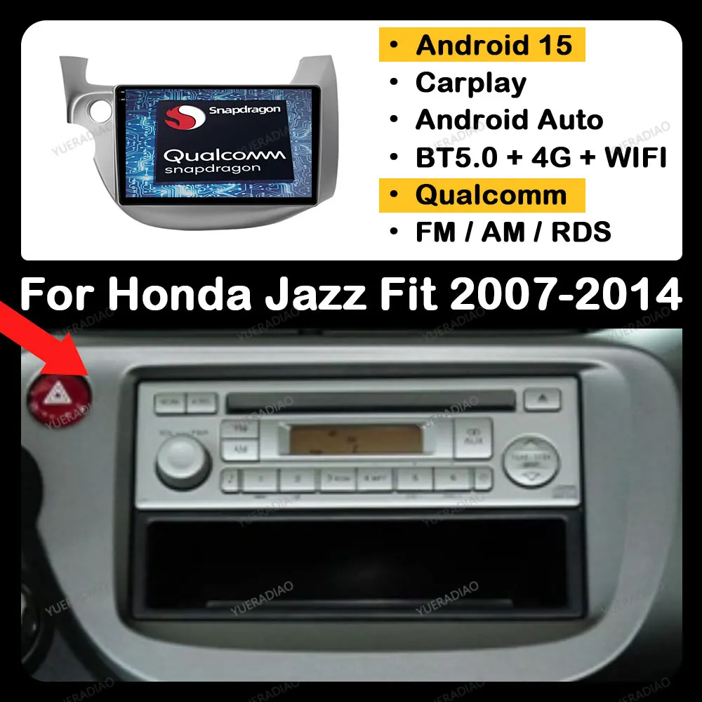 Android 15 Car Radio For Honda Fit Jazz 2007 - 2014 QLED Qualcomm Carplay Auto Multimedia Video Player GPS NAVI 2DIN Head Unit
Android 15 Car Radio For Honda Fit Jazz 2007 - 2014 QLED Qualcomm Carplay Auto Multimedia Video Player GPS NAVI 2DIN Head Unit