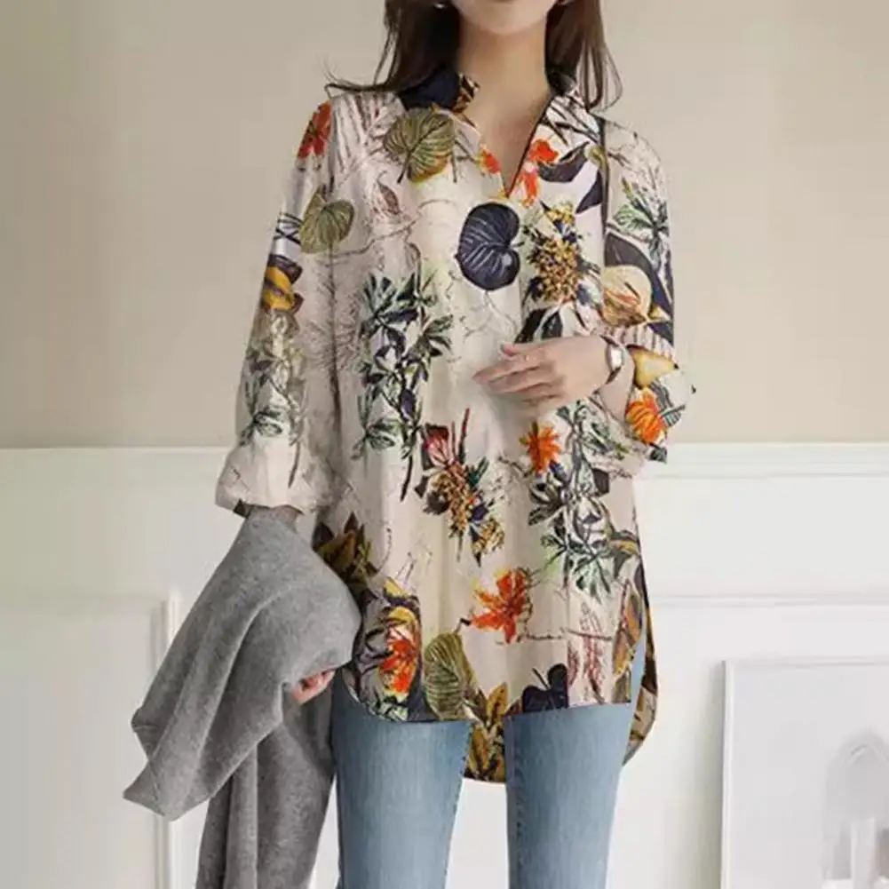 Casual Women Shirt Lapel Long Sleeve Single Breasted Summer Shirt Tops Flower Print Loose Fit Casual Printed Blouse
Casual Women Shirt Lapel Long Sleeve Single Breasted Summer Shirt Tops Flower Print Loose Fit Casual Printed Blouse