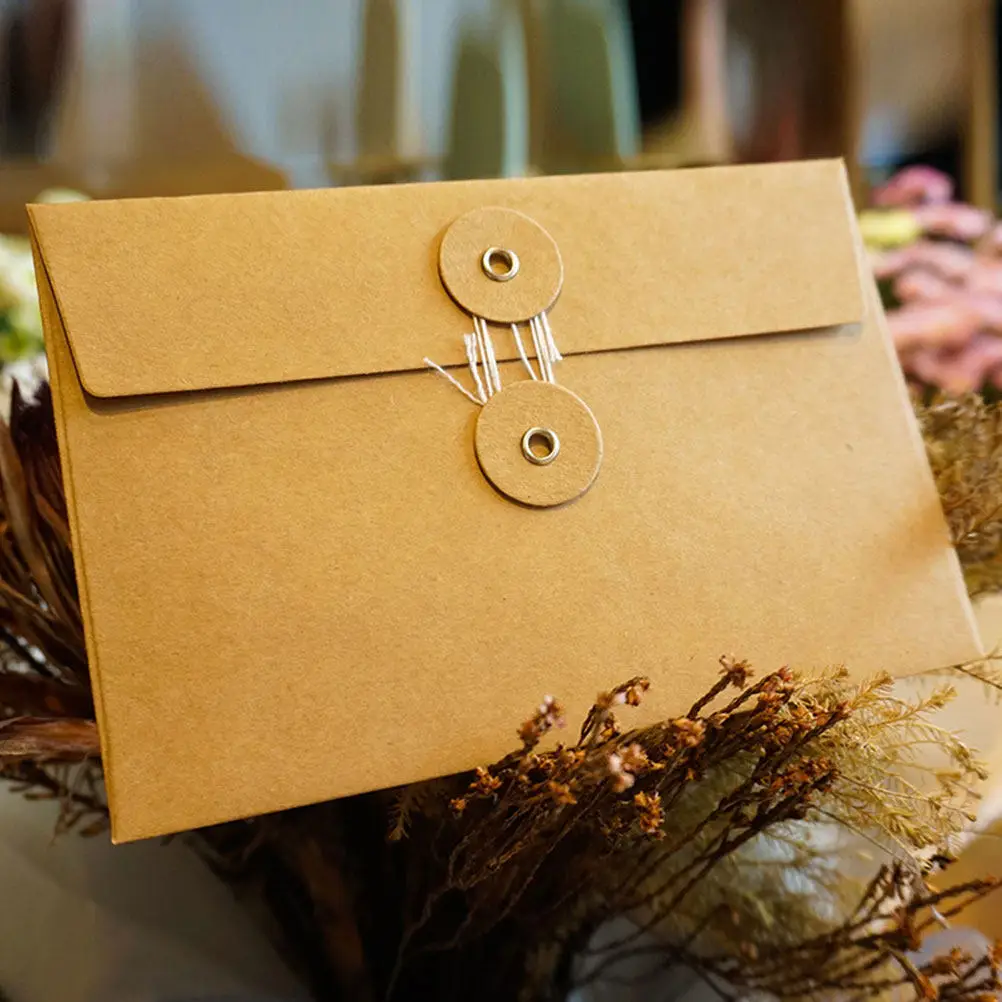 10Pcs Kraft Paper File Envelope Thickened Retro Style String Closure Document Storage Bag for Invitations Greeting Cards Photos
10Pcs Kraft Paper File Envelope Thickened Retro Style String Closure Document Storage Bag for Invitations Greeting Cards Photos