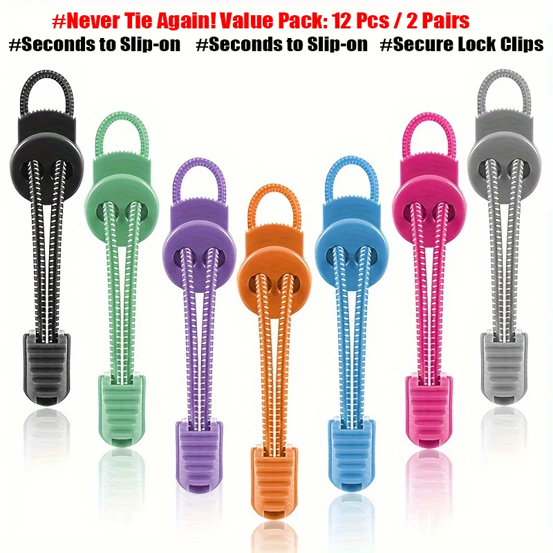 12Pcs/2 Pairs Elastic Shoelaces No Tie Shoe Laces with Lock Clips Tieless Shoe Strings for Adults Kids Sneakers Running Shoes
12Pcs/2 Pairs Elastic Shoelaces No Tie Shoe Laces with Lock Clips Tieless Shoe Strings for Adults Kids Sneakers Running Shoes