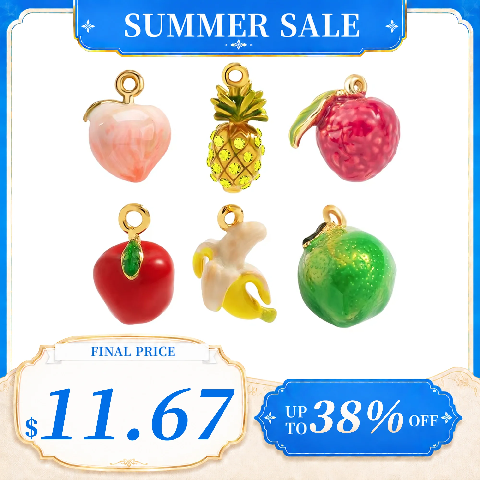 JUICYGRAPE Enamel Fruit Pendant For Jewellery Making DIY Earrings Necklaces Bracelete Pendant Accessories 18K Gold Plated
JUICYGRAPE Enamel Fruit Pendant For Jewellery Making DIY Earrings Necklaces Bracelete Pendant Accessories 18K Gold Plated