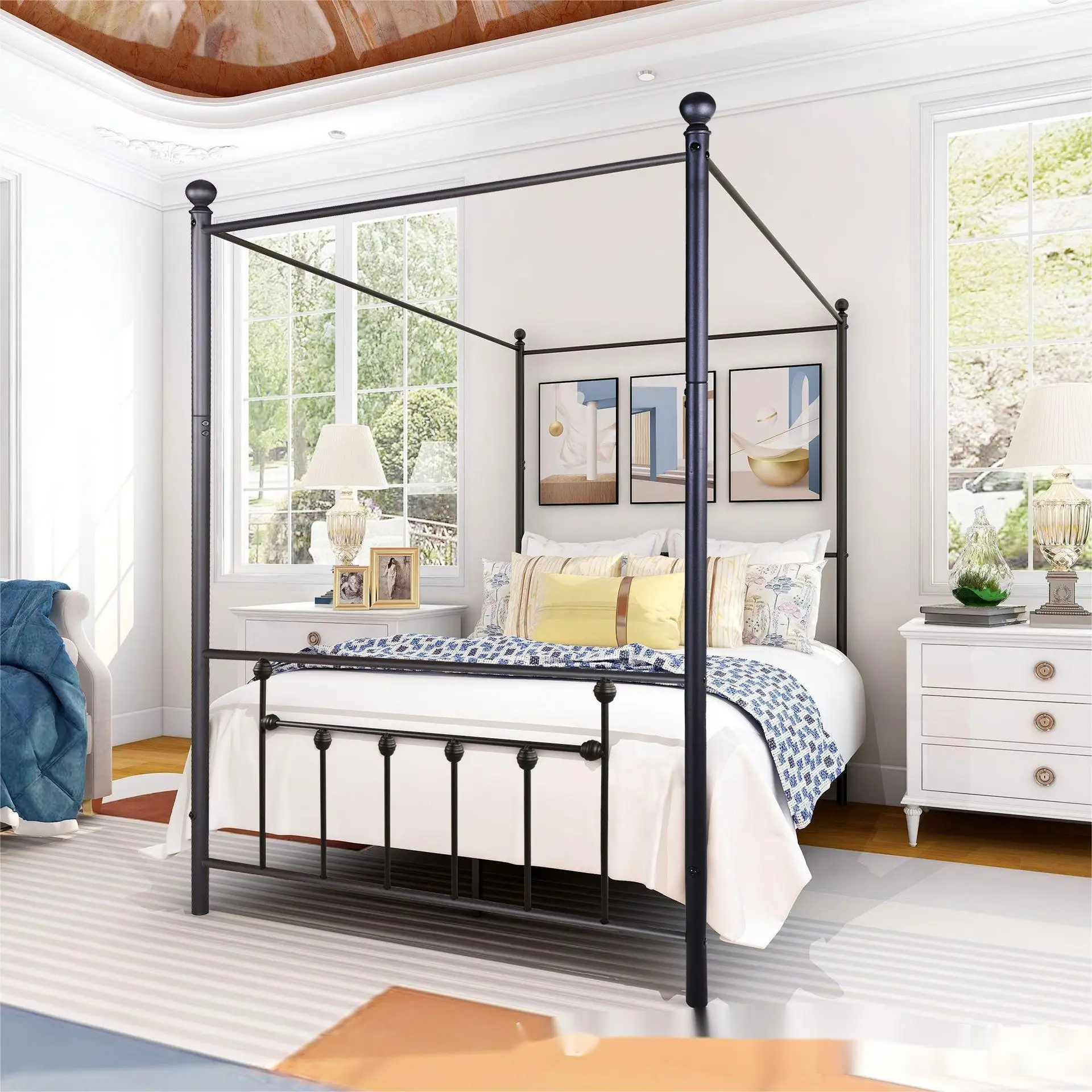 Wholesale Customized Master Bedroom Iron Frame Mosquito Net Latest Iron Bed Design Living Room Metal Raised Garden Bed
Wholesale Customized Master Bedroom Iron Frame Mosquito Net Latest Iron Bed Design Living Room Metal Raised Garden Bed
