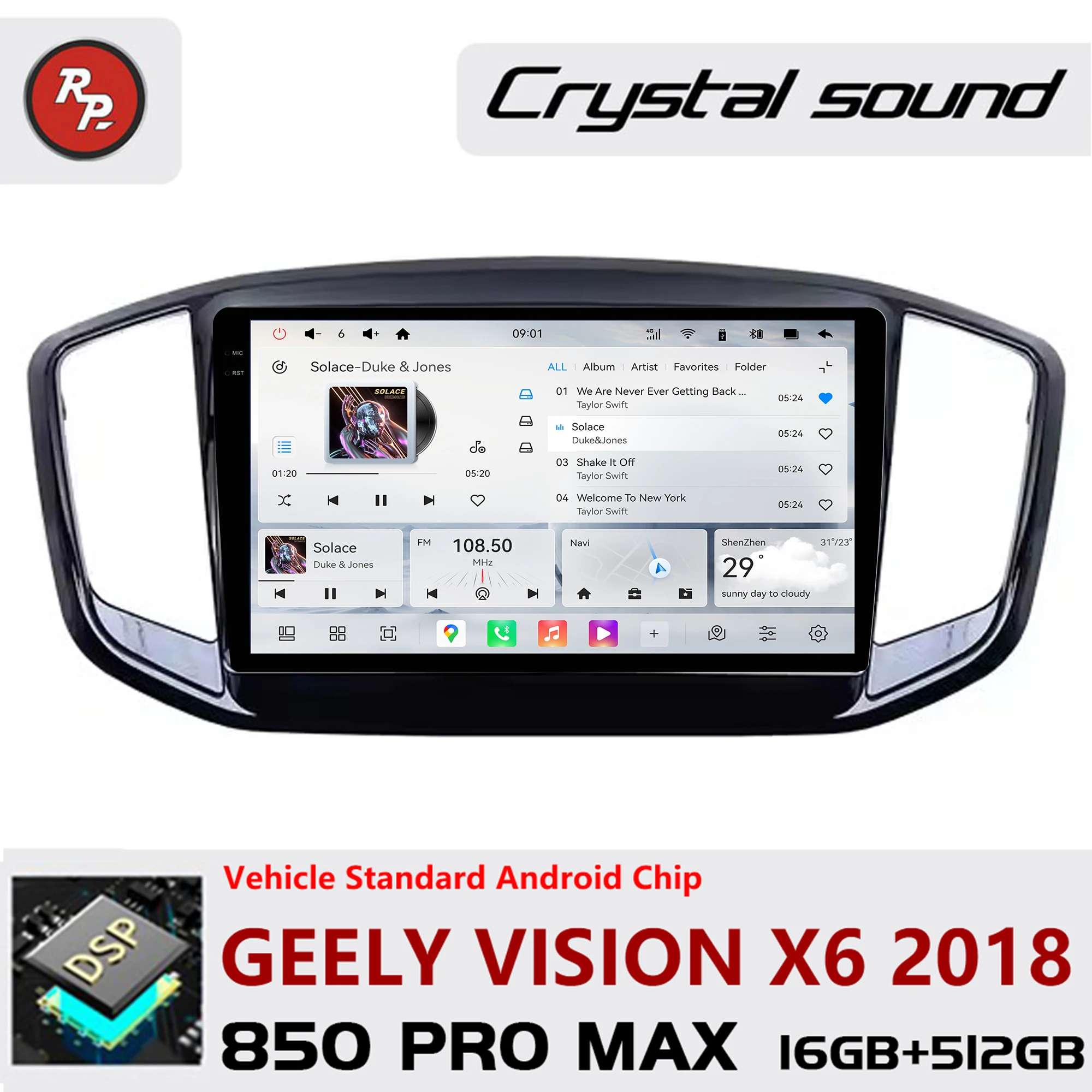Автомагнитола Redpower Crystal Sound 850 Pro Max с Android и экраном для GEELY VISION X6 2018, CarPlay, Bluetooth, Hi-Fi
Автомагнитола Redpower Crystal Sound 850 Pro Max с Android и экраном для GEELY VISION X6 2018, CarPlay, Bluetooth, Hi-Fi