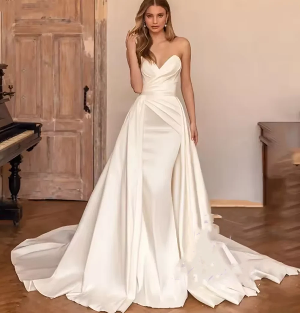 Ivory Satin Evening Dress Women Off Shoulder Pleated Bridal Formal Long Tail Tight Sexy Ball Gowns Party Pageant Dress
Ivory Satin Evening Dress Women Off Shoulder Pleated Bridal Formal Long Tail Tight Sexy Ball Gowns Party Pageant Dress