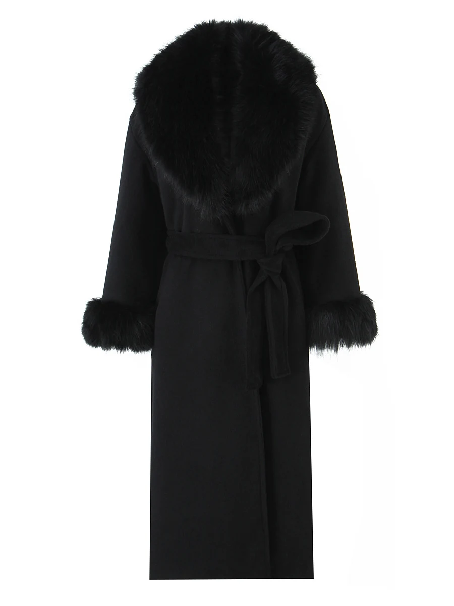 Длинное шерстяное пальто Ele, женский модный жилет с поясом и меховым воротником, завязкой на талии, облегающий крой, обычный тонкий
Длинное шерстяное пальто Ele, женский модный жилет с поясом и меховым воротником, завязкой на талии, облегающий крой, обычный тонкий