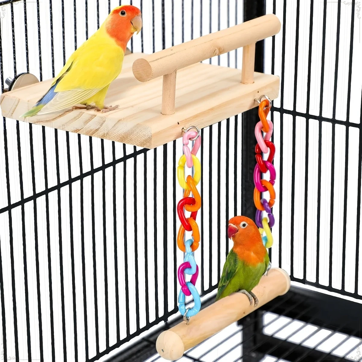 Perches Platform Swing Climbing Bird Ladder Parrot Cage Accessories Wooden Playing Gyms Exercise Stands Parrot Cage Toys Sets
Perches Platform Swing Climbing Bird Ladder Parrot Cage Accessories Wooden Playing Gyms Exercise Stands Parrot Cage Toys Sets