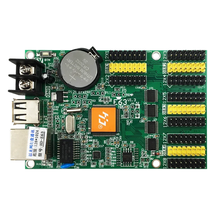 Huidu HD-E63 Одиночная и двухцветная USB + Ethernet HD светодиодный дисплей, асинхронная карта управления
Huidu HD-E63 Одиночная и двухцветная USB + Ethernet HD светодиодный дисплей, асинхронная карта управления
