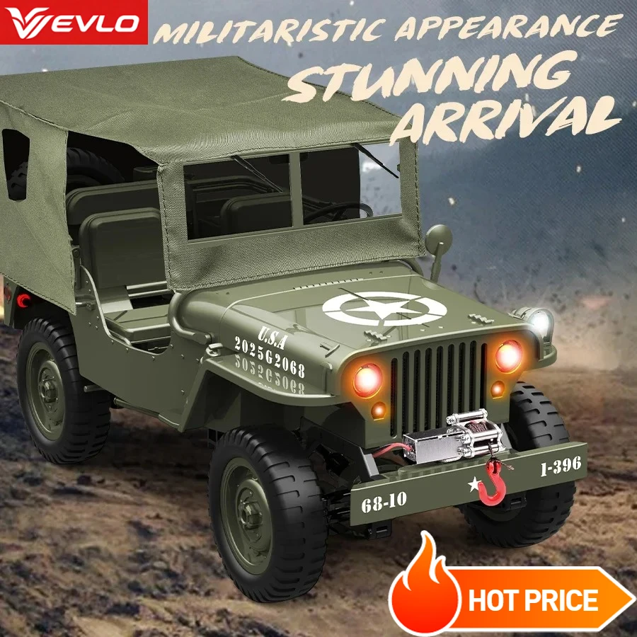 VEVLO 2026 New C8815 4WD Off-Road RC Car 2.4G RTR Crawler 1:14 Scale Military Willys Jeep Climbing Model Car Toy for Adults Kids
VEVLO 2026 New C8815 4WD Off-Road RC Car 2.4G RTR Crawler 1:14 Scale Military Willys Jeep Climbing Model Car Toy for Adults Kids