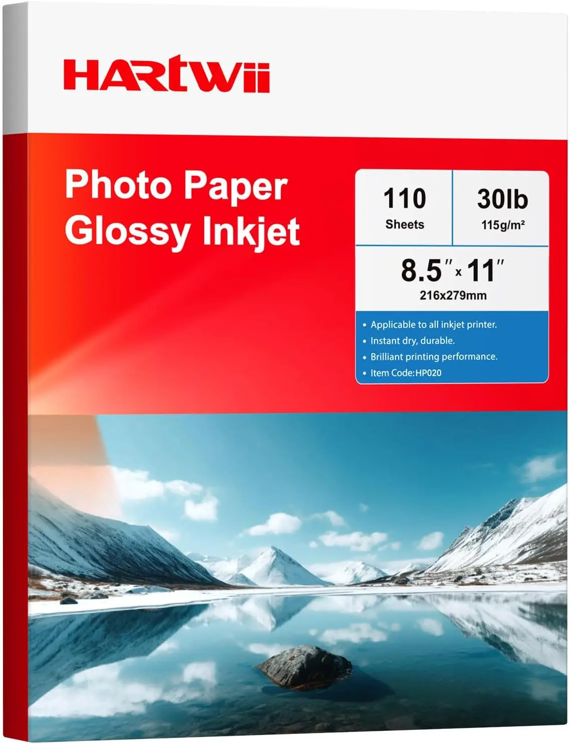 Glossy Inkjet Paper 8.5x11 Inches, 110 Sheets, 115gsm Brochure Paper for Crafts & Party Favors
Glossy Inkjet Paper 8.5x11 Inches, 110 Sheets, 115gsm Brochure Paper for Crafts & Party Favors