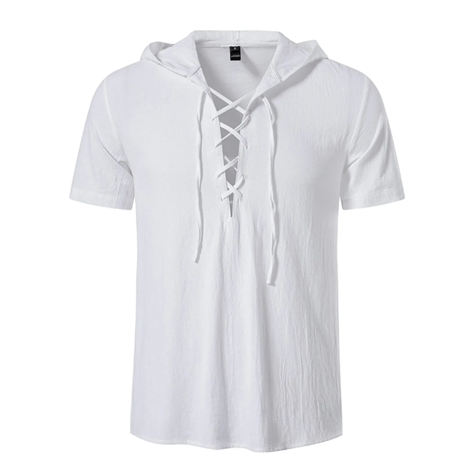 Cotton Linen Men's Hooded Shirts Short-sleeve Linen Shirts Summer Retro Lace Up Collar Tops Casual Beach Style Blouse For Men
Cotton Linen Men's Hooded Shirts Short-sleeve Linen Shirts Summer Retro Lace Up Collar Tops Casual Beach Style Blouse For Men