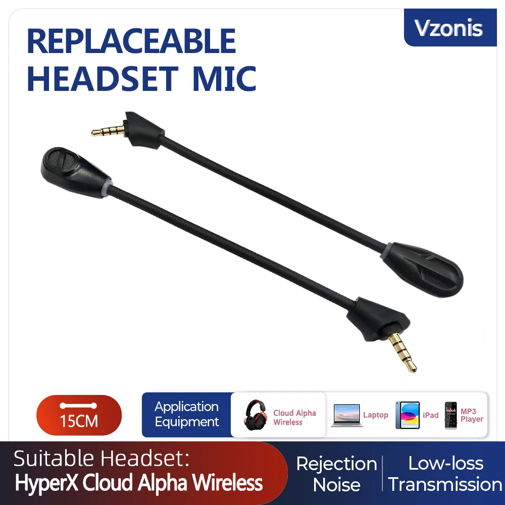 3.5MM Replaceable Mic of Gaming Headset Detachable Noise-reduction Mic Replacement Accessory for HyperX Cloud Alpha Wireless
3.5MM Replaceable Mic of Gaming Headset Detachable Noise-reduction Mic Replacement Accessory for HyperX Cloud Alpha Wireless