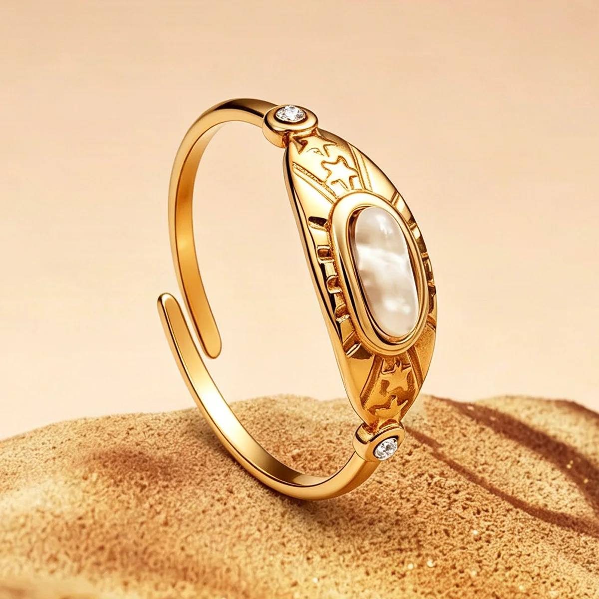 Retro Carved Star Stainless Steel Open Ring For Women 18K Gold Plated Adjustable Vacation INS Style Fashion Jewelry Daily Wear
Retro Carved Star Stainless Steel Open Ring For Women 18K Gold Plated Adjustable Vacation INS Style Fashion Jewelry Daily Wear