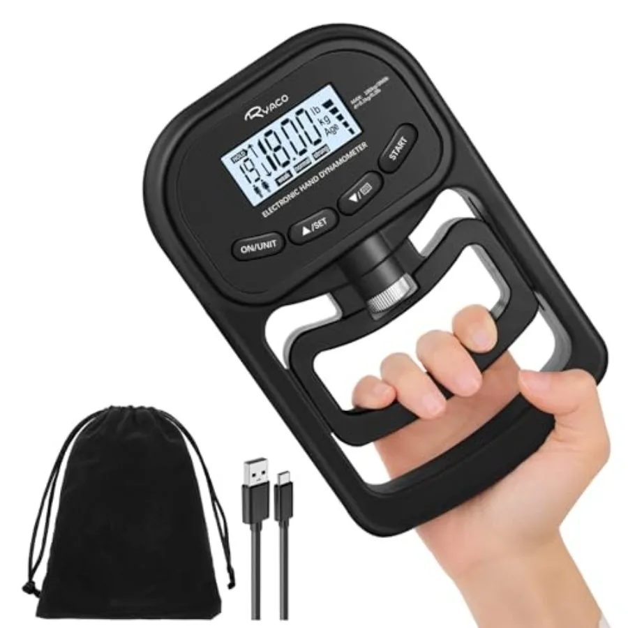 Rechargeable Digital Hand Dynamometer with LCD Display for Sport Home School Use 396lbs/180kg Capacity Black Ergonomic Grip Str
Rechargeable Digital Hand Dynamometer with LCD Display for Sport Home School Use 396lbs/180kg Capacity Black Ergonomic Grip Str