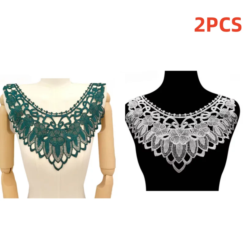 2PCS Lace Embroidery Solid Color False Collar Hollow Floral Neckline Collars Fake Collar Applique White Lace Fabric Sewing Colla
2PCS Lace Embroidery Solid Color False Collar Hollow Floral Neckline Collars Fake Collar Applique White Lace Fabric Sewing Colla
