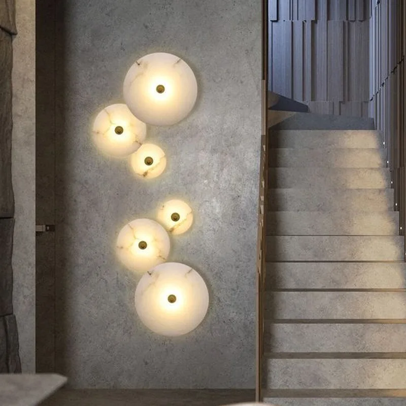 Marble wall lamp applied to living room sofa TV background wall dining room corridor, bathroom, bedroom circular stone wall lamp
Marble wall lamp applied to living room sofa TV background wall dining room corridor, bathroom, bedroom circular stone wall lamp