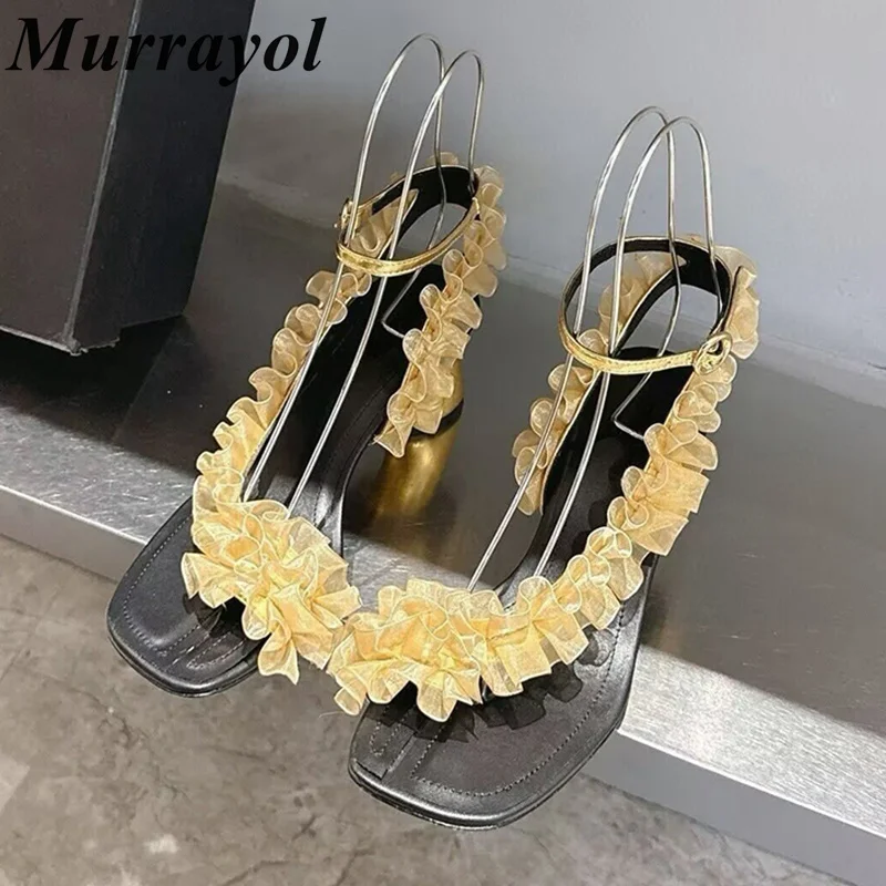 New 2025 Pinch Toe Strange Style Heels Sandals Women's Open Toe Lace Pleated Design Sandalias Summer Party Sexy Dress Shoes
New 2025 Pinch Toe Strange Style Heels Sandals Women's Open Toe Lace Pleated Design Sandalias Summer Party Sexy Dress Shoes
