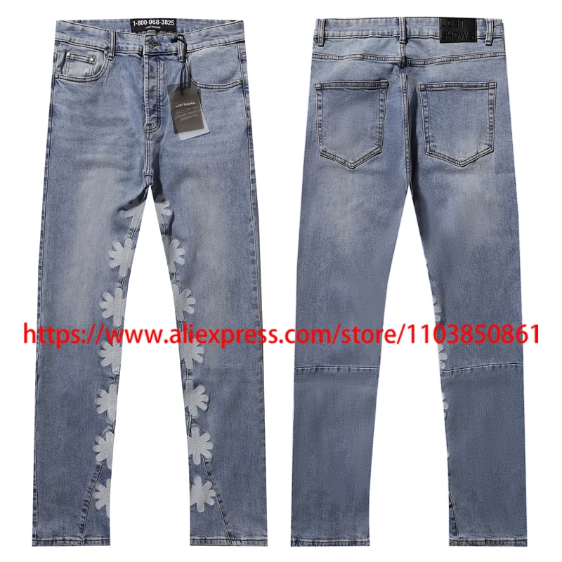 Streetwear Fashion LOSTSHDWS Jeans High Quality Embroidery Logo Pattern Casual Light Blue LOST SHDWS Slim-fit Pants
Streetwear Fashion LOSTSHDWS Jeans High Quality Embroidery Logo Pattern Casual Light Blue LOST SHDWS Slim-fit Pants