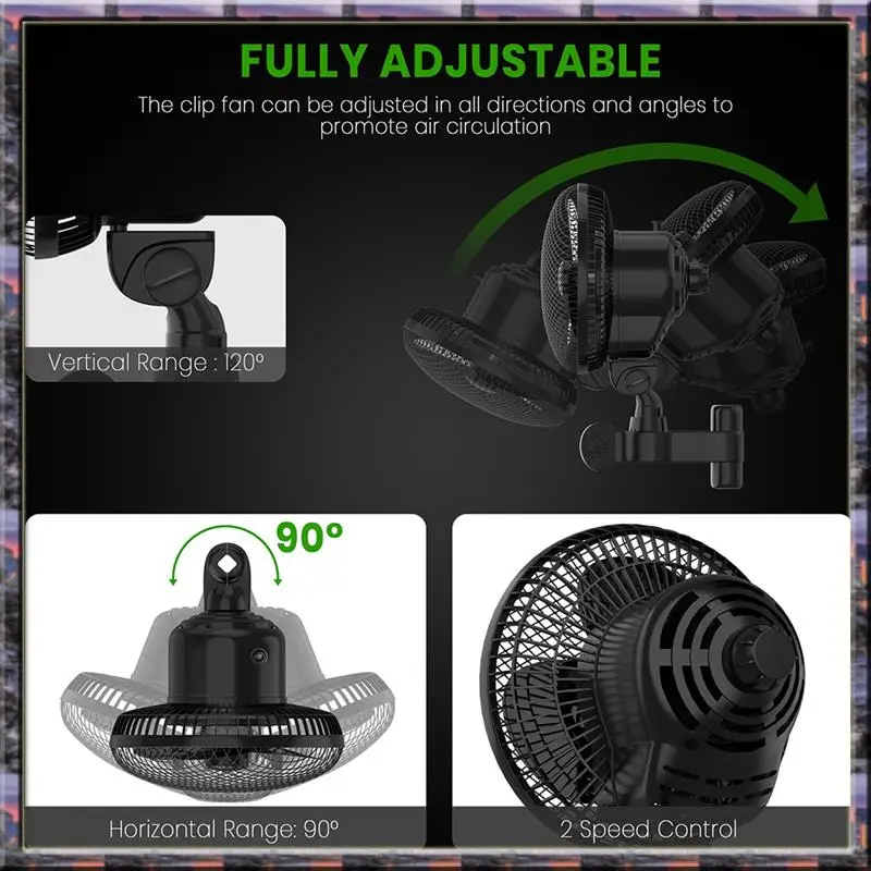 2025 New Eco-Friendly EC Motor Clip Fan 6-Inch For Grow Tents - 2 Dynamic Speeds For Hydroponics Cooling And Airflow
2025 New Eco-Friendly EC Motor Clip Fan 6-Inch For Grow Tents - 2 Dynamic Speeds For Hydroponics Cooling And Airflow