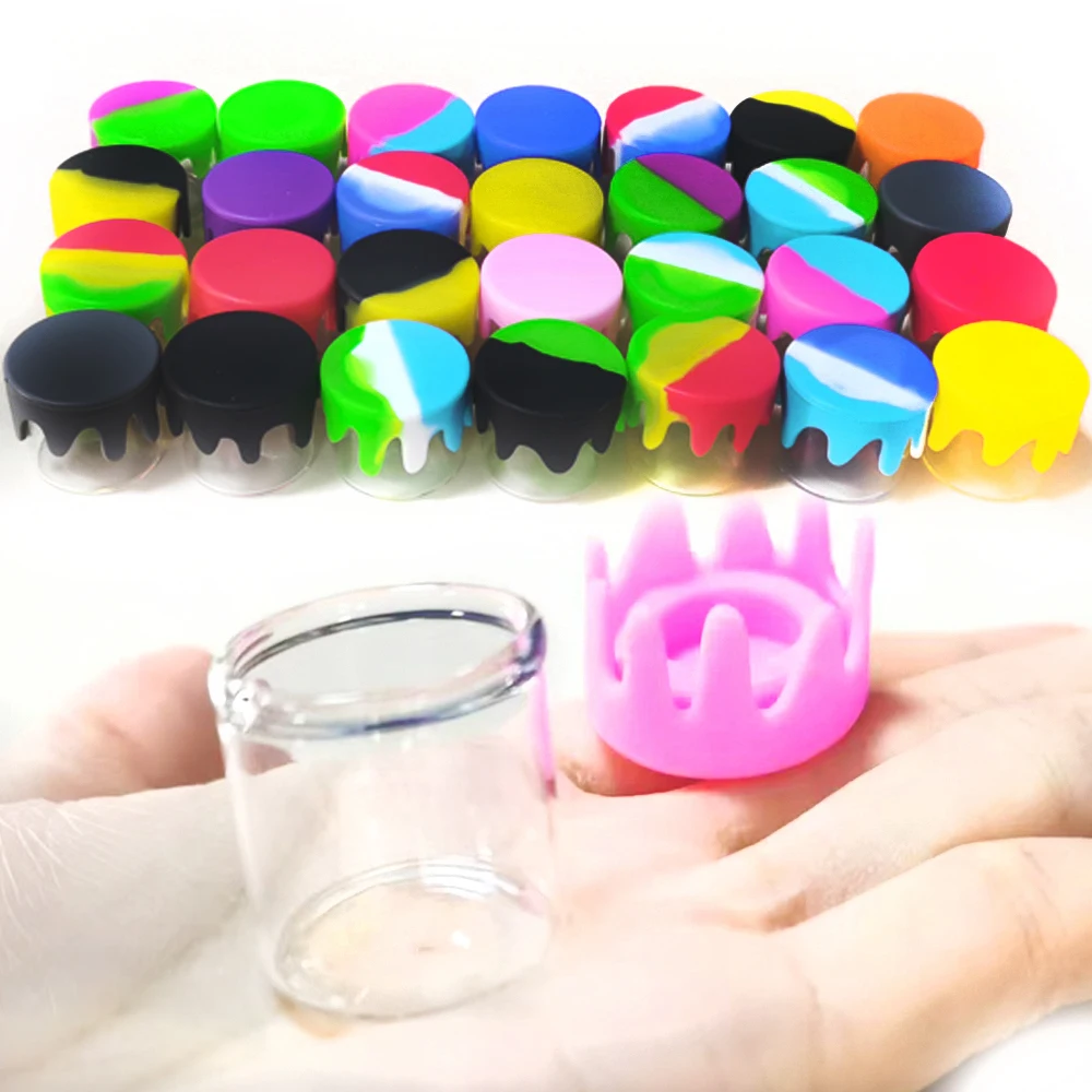 100Pcs Glass Jars 5ml With Silicone Lid Cover Kitchen Wax Container Storage Box Case Jar Bottle Tobacco Herb Smoking Accessories
100Pcs Glass Jars 5ml With Silicone Lid Cover Kitchen Wax Container Storage Box Case Jar Bottle Tobacco Herb Smoking Accessories