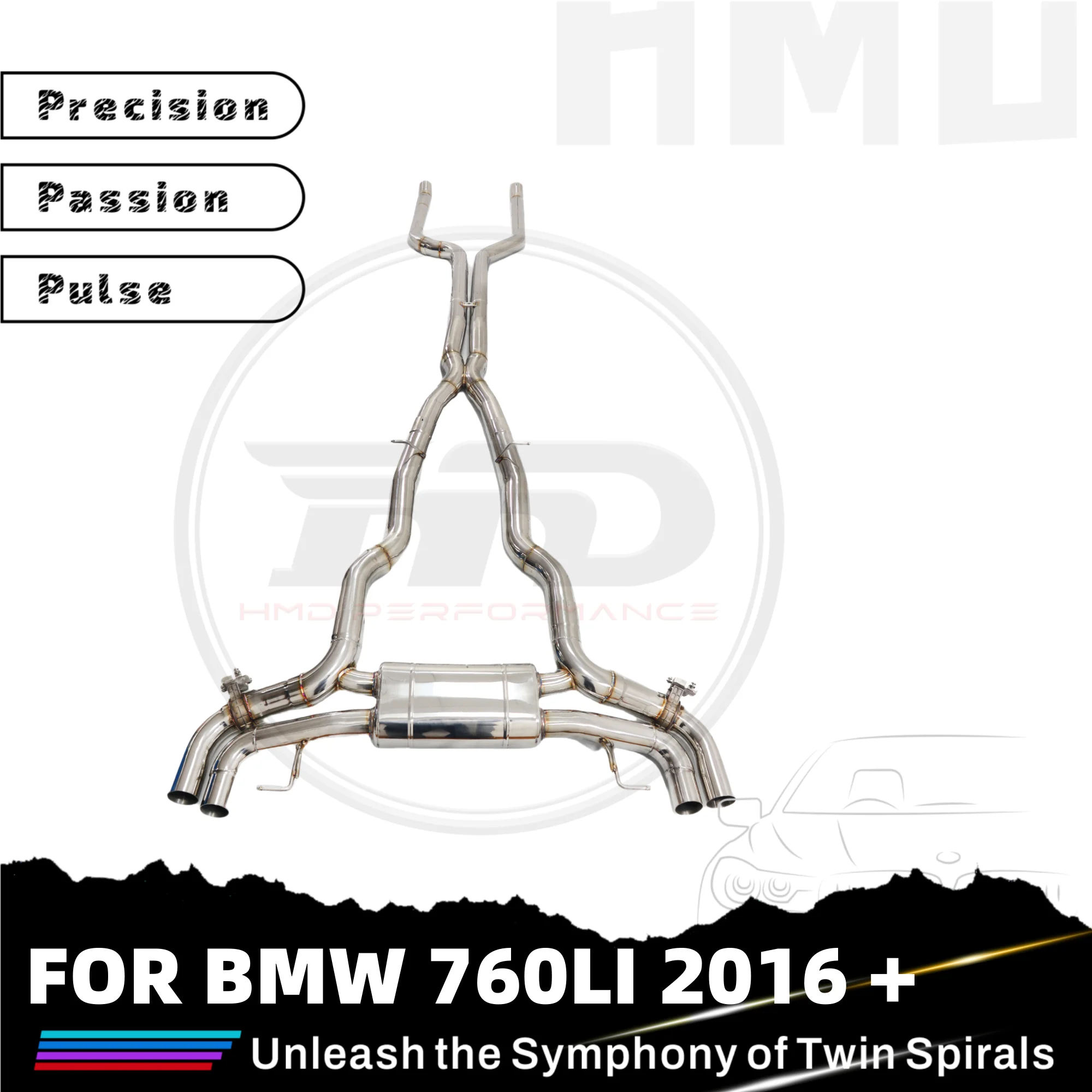 For BMW 760LI catback exhaust thickened and thickened pipe diameter HMD stainless steel performance exhaust system
For BMW 760LI catback exhaust thickened and thickened pipe diameter HMD stainless steel performance exhaust system