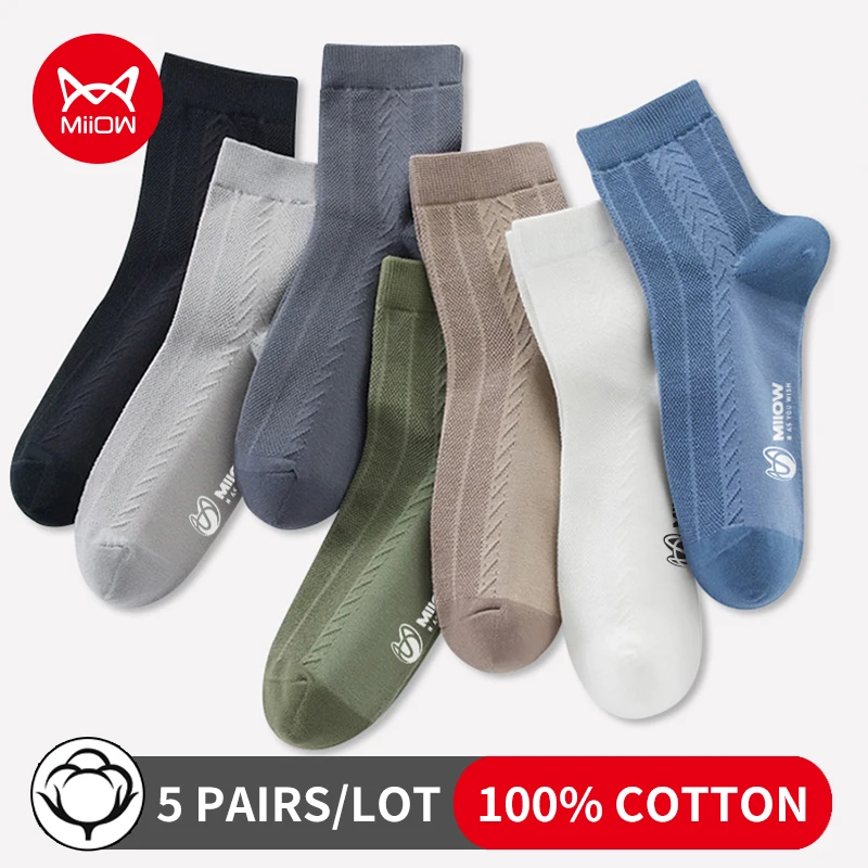 MiiOW 5 Pairs Men's Socks Cotton New Style Black Business Man Socks Soft Breathable Summer Winter Crew Socks For Male Gift
MiiOW 5 Pairs Men's Socks Cotton New Style Black Business Man Socks Soft Breathable Summer Winter Crew Socks For Male Gift