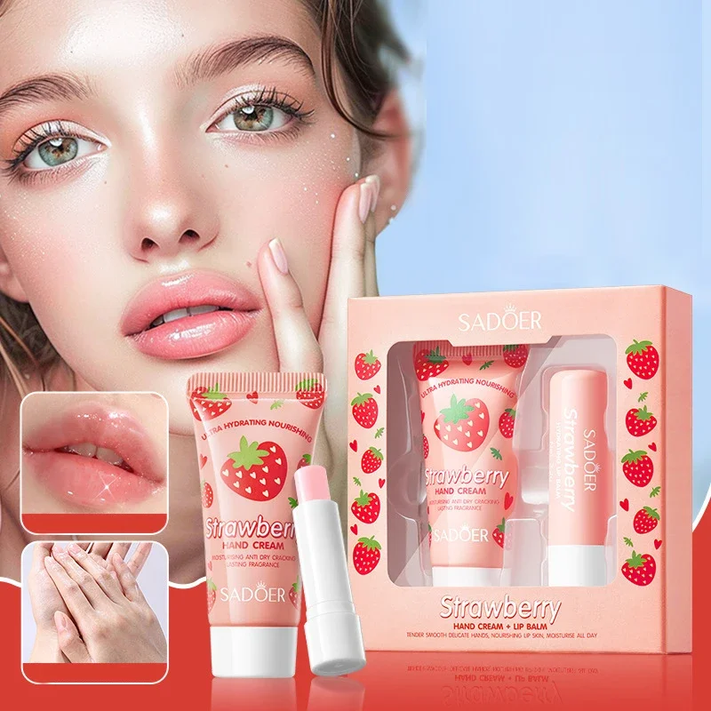 2 Pcs Strawberry Hand Cream and Lip Balm Set Deeply Nourishing, Soft and Hydrating To Lock in Moisture A Winter Must-have
2 Pcs Strawberry Hand Cream and Lip Balm Set Deeply Nourishing, Soft and Hydrating To Lock in Moisture A Winter Must-have