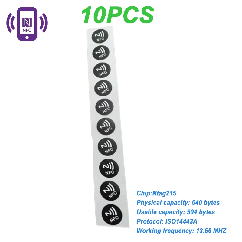 Ntag215 NFC-метка для быстрого считывания, 13,56 МГц, 540 байт, RFID NFC-наклейки, самоклеящиеся этикетки для NFC-телефонов
Ntag215 NFC-метка для быстрого считывания, 13,56 МГц, 540 байт, RFID NFC-наклейки, самоклеящиеся этикетки для NFC-телефонов