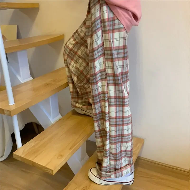 2024 Harajuku Plaid Pants Women Summer Vintage Oversize Straight Casual Loose Trousers New Fashion Wide Leg Pink Pants A187
2024 Harajuku Plaid Pants Women Summer Vintage Oversize Straight Casual Loose Trousers New Fashion Wide Leg Pink Pants A187