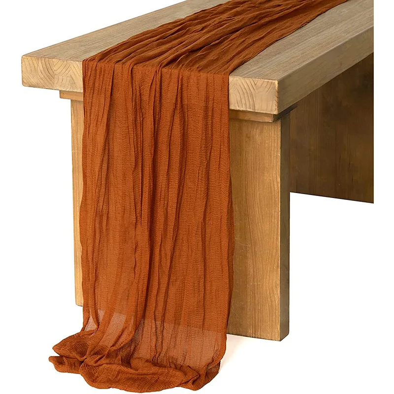 10pcs/Set Wrinkled Table Runner 90*300cm Bohemian Wind Table Cloth Rustic Wedding Wedding Party Decoration Pleated Table Flag
10pcs/Set Wrinkled Table Runner 90*300cm Bohemian Wind Table Cloth Rustic Wedding Wedding Party Decoration Pleated Table Flag