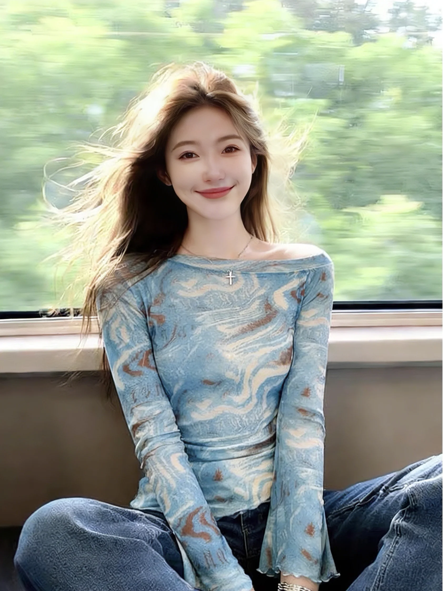 Blue Gradient Sleeveless Mesh T-Shirt Women's Early Spring Slimming Thin Air Conditioning Cover up Korean Style Commute
Blue Gradient Sleeveless Mesh T-Shirt Women's Early Spring Slimming Thin Air Conditioning Cover up Korean Style Commute