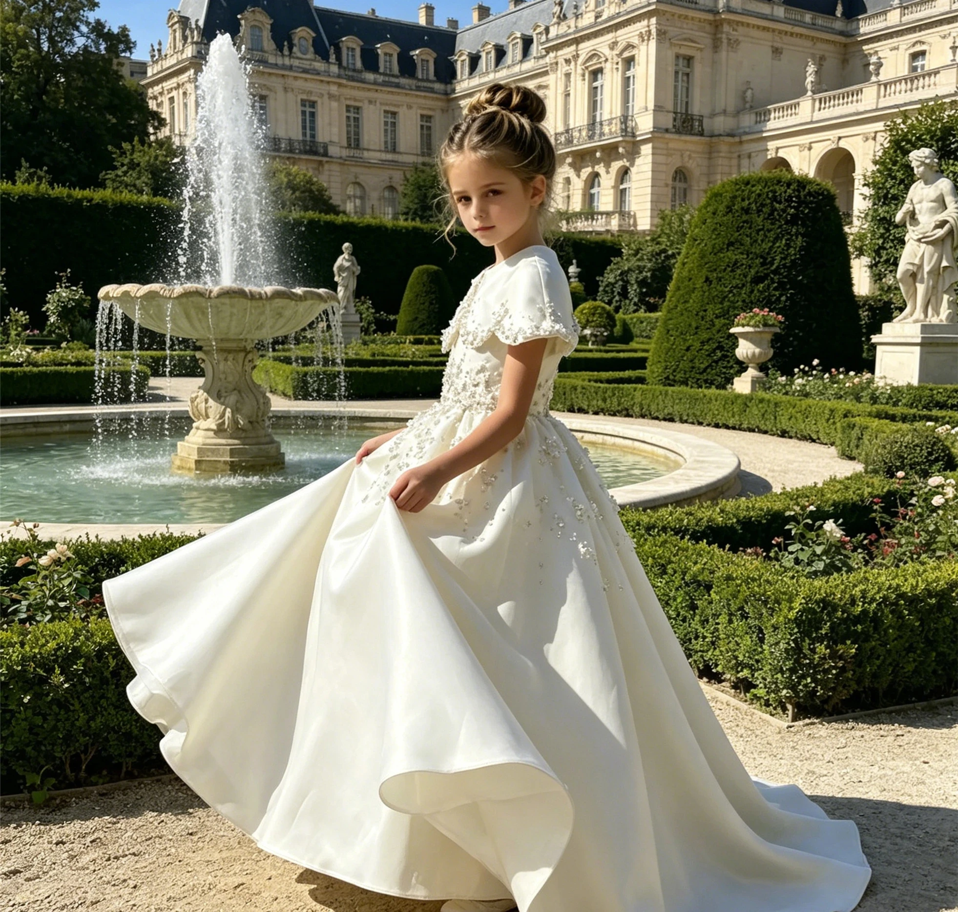 Customized Flower Girl Dress for Wedding Appliques Sleeveless High Waist Floor Length Kids Birthday First Communion Gown
Customized Flower Girl Dress for Wedding Appliques Sleeveless High Waist Floor Length Kids Birthday First Communion Gown