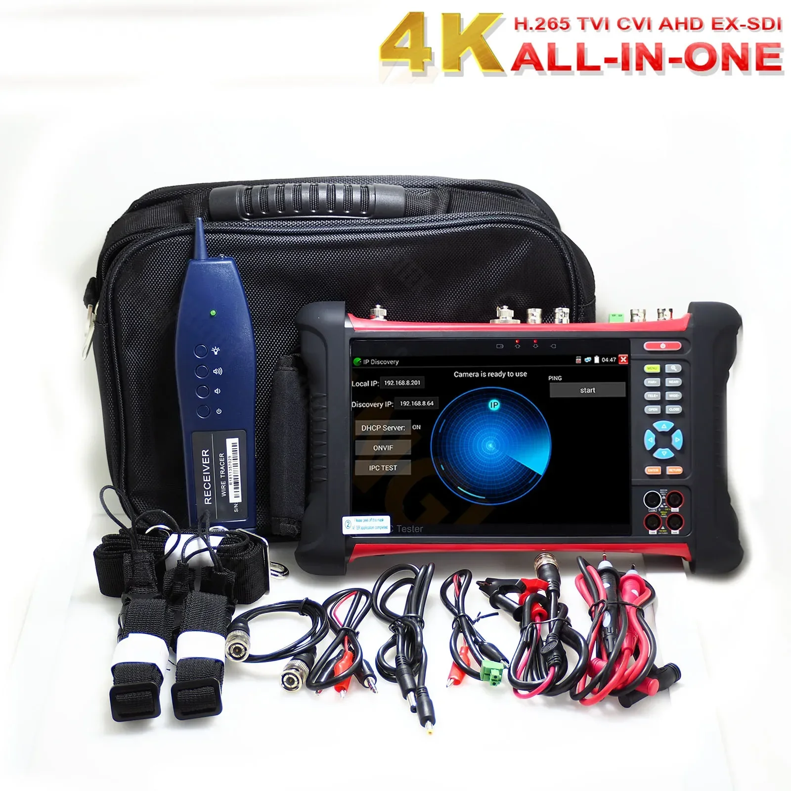 CCTV TESTER 7inch Touch Screen X7 Series All-in-one Full Functions Monitor Tester with Cable Tracer Support IP 8mp CVI TVI AHD
CCTV TESTER 7inch Touch Screen X7 Series All-in-one Full Functions Monitor Tester with Cable Tracer Support IP 8mp CVI TVI AHD