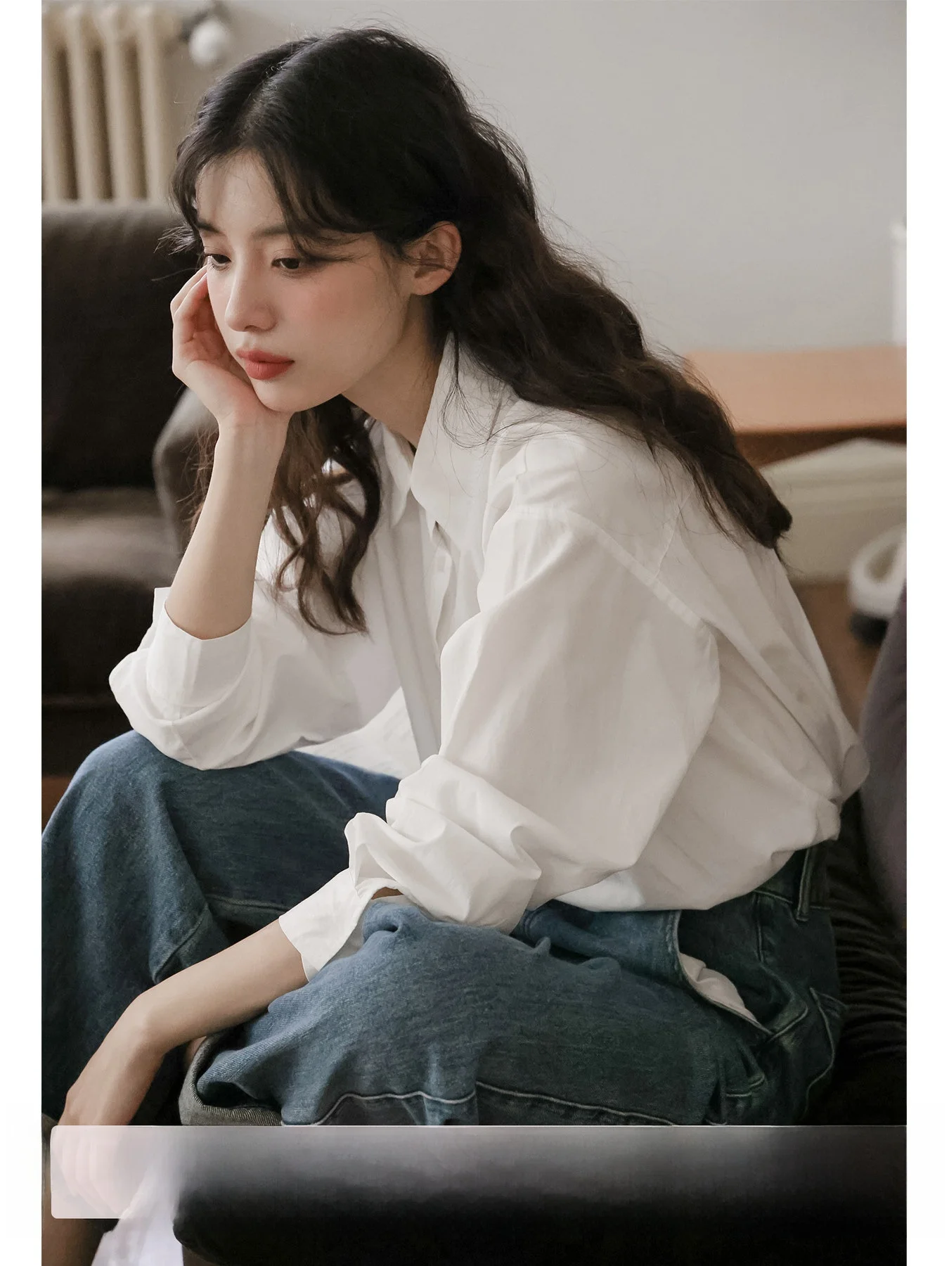 Eternal Summer Women's White Shirt Long Sleeve Rcel Cotton Back Button Design Natural Rain Curtain Style Commute Simple Fashion
Eternal Summer Women's White Shirt Long Sleeve Rcel Cotton Back Button Design Natural Rain Curtain Style Commute Simple Fashion